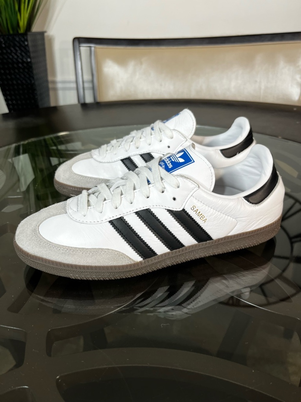 Adidas Samba White Black Classic Low Mens Sz 10